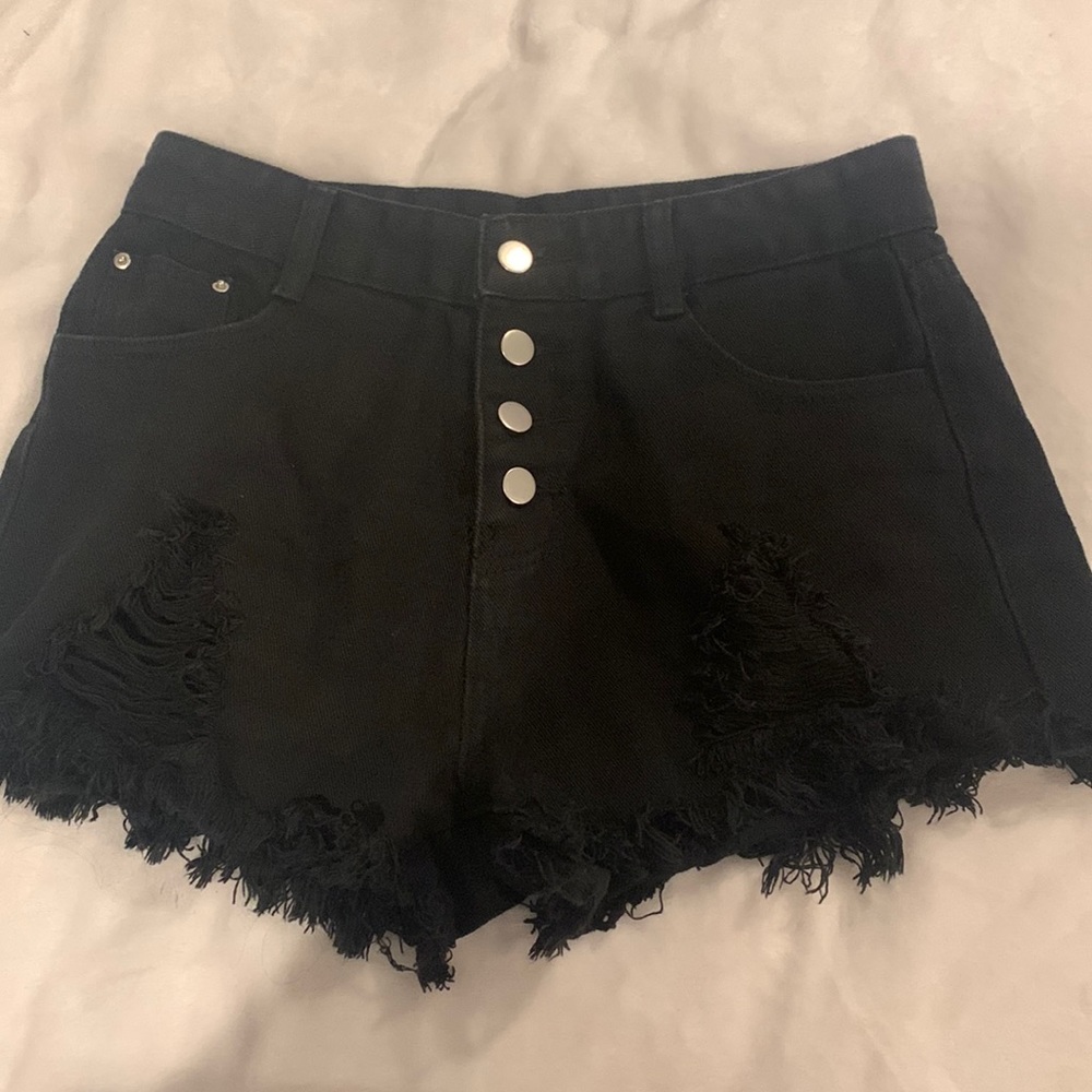 Black Jean Shorts Ripped